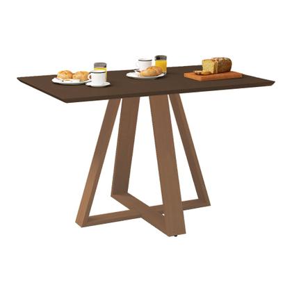 Imagem de Mesa de Jantar Retangular Manu Base Madeira Maciça 140x77cm -imbuia