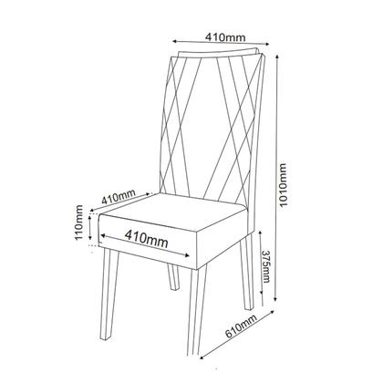 Imagem de Mesa de Jantar Retangular Pipa com 8 Cadeiras Madeira Maciça Vegas