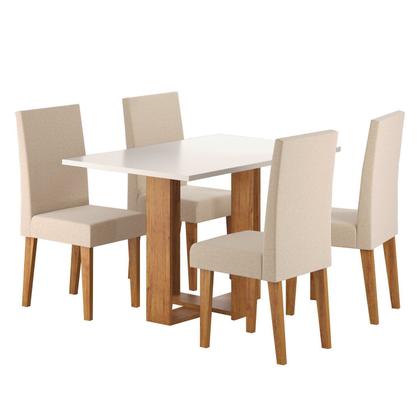 Imagem de Mesa de Jantar Retangular Romantic 120x80cm com 4 Cadeiras Venus