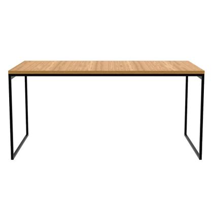 Imagem de Mesa de Jantar Retangular Stanford Amêndoa e Preta 135 cm