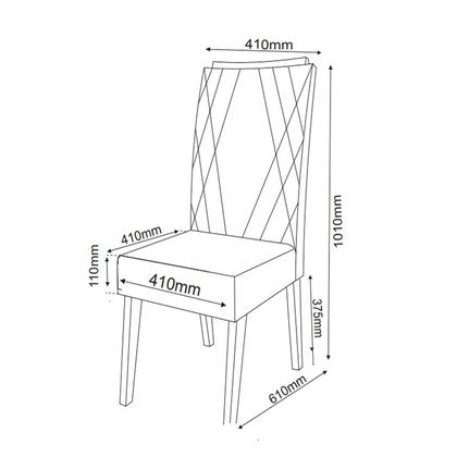 Imagem de Mesa de Jantar Retangular Sylk com 8 Cadeiras Madeira Maciça Vegas