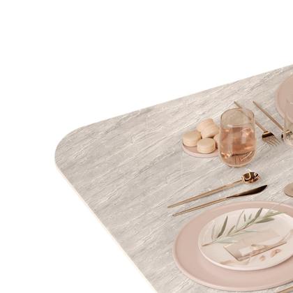 Imagem de Mesa de Jantar Retangular Tampo Sem Vidro 170x90 DJ Móveis Kiara Cedro Quartzo