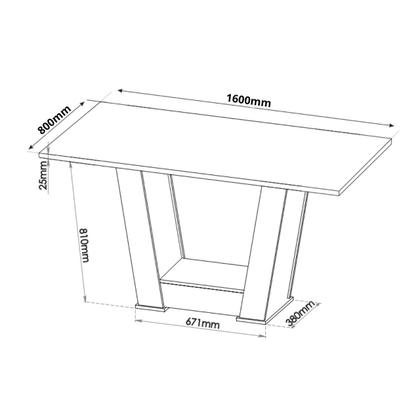 Imagem de Mesa de Jantar Retangular Thea Com 6 Cadeiras Venus Mel/Blonde/Cinza Casa Giulia
