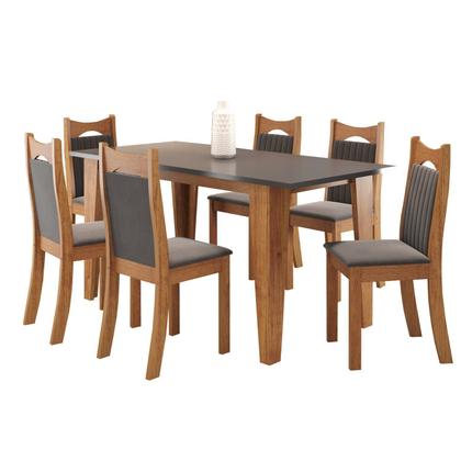 Imagem de Mesa de Jantar Retangular Tripoli com 6 Cadeiraseiras Dalas