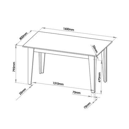 Imagem de Mesa de Jantar Retangular Tripoli com 6 Cadeiraseiras Dalas