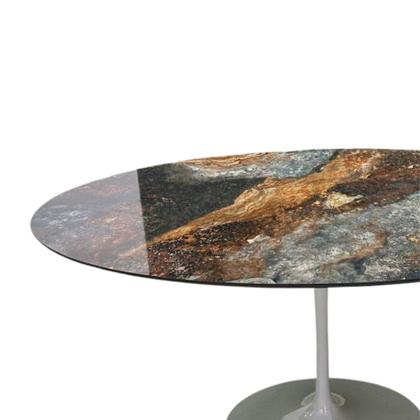 Imagem de Mesa de Jantar Saarinen Oval 160x90cm Mdf Calacata Marmorizada Estelar