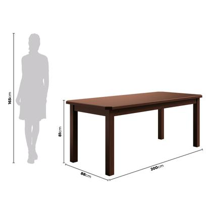 Imagem de Mesa de Jantar Safira 200x88 Com 8 Cadeiras Diamante Estofado/Marrom