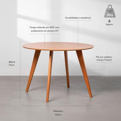 Imagem de Mesa de Jantar Square Redonda Freijó - 1,08m