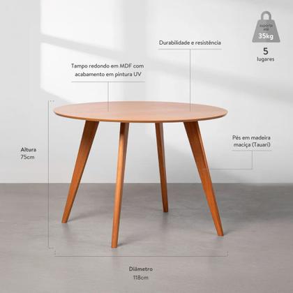 Imagem de Mesa de Jantar Square Redonda Freijó - 1,18m