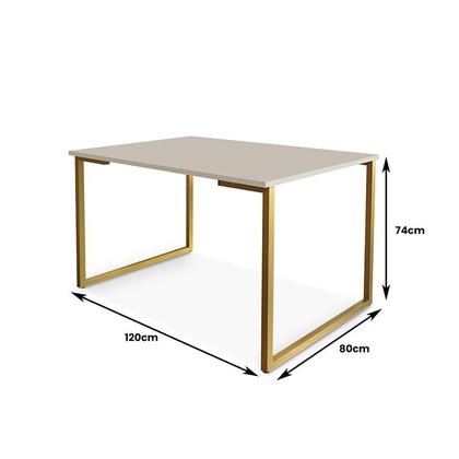 Imagem de Mesa de Jantar Steel Estilo Industrial Pés de Aço 120x80cm
