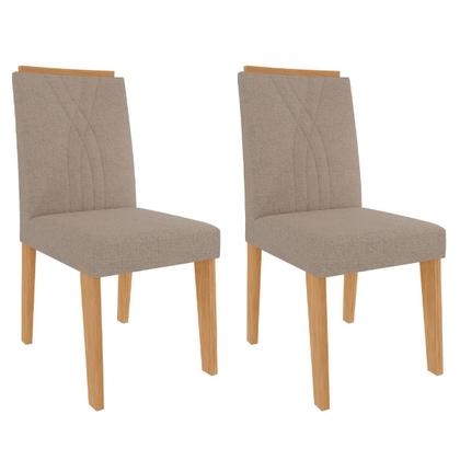 Imagem de Mesa de Jantar Tampo de MDF/Vidro Off White Flora Quadrada e 4 Cadeiras Nicole Nature/Linho Bege