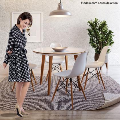 Imagem de Mesa de Jantar Tampo de Vidro 110cm Godam Espresso Móveis Cinamomo/Off White