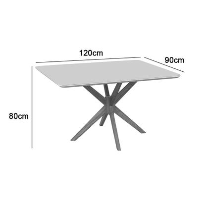 Imagem de Mesa de Jantar Tampo Laqueado Retangular 120x90 Yara Off White - Luka Decor