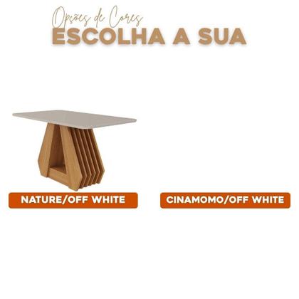 Imagem de Mesa De Jantar Tampo Vidro/Mdf 130X80Cm Retangular 4 Lugares Agata Cimol