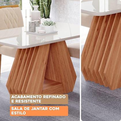 Imagem de Mesa De Jantar Tampo Vidro/Mdf 130X80Cm Retangular 4 Lugares Agata Cimol