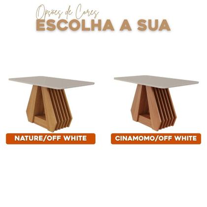 Imagem de Mesa De Jantar Tampo Vidro/Mdf 130X80Cm Retangular 4 Lugares Agata Cimol