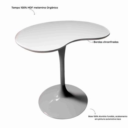 Imagem de Mesa De Jantar Tulipa Saarinen Organica Malu 80cm Laca Cinza