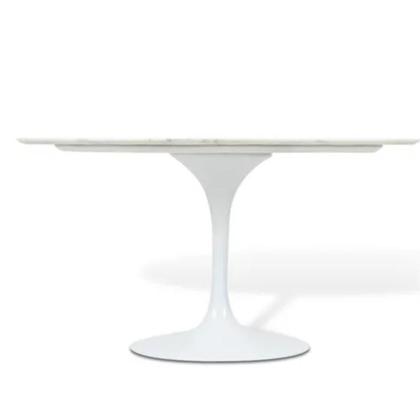 Imagem de Mesa De Jantar Tulipa  Saarinen Oval 120x80 cm Mármore Branco Extra