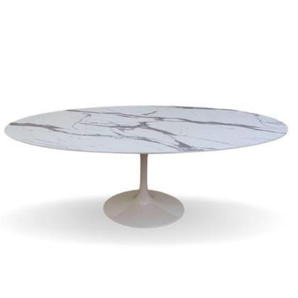 Imagem de Mesa De Jantar Tulipa Saarinen Oval 198x122cm Testurizado Marmore