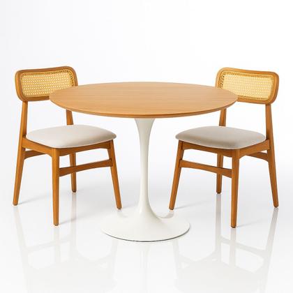 Imagem de Mesa de Jantar Tulipa Saarinen Redonda 110 cm Tampo Freijó