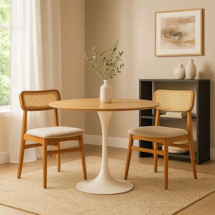 Imagem de Mesa de Jantar Tulipa Saarinen Redonda 110 cm Tampo Freijó