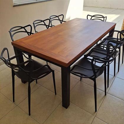 Imagem de Mesa de Jantar Turmalina 2,00x1,00m Tampo Retangular de Madeira
