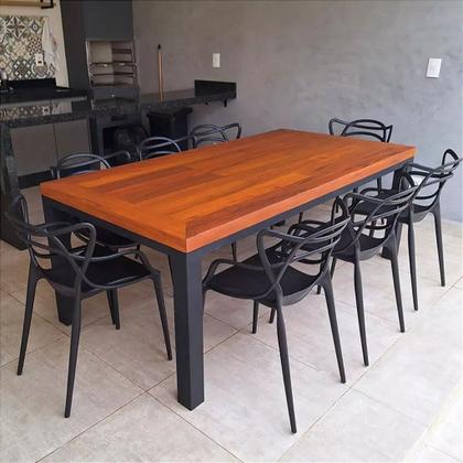 Imagem de Mesa de Jantar Turmalina 2,00x1,00m Tampo Retangular de Madeira