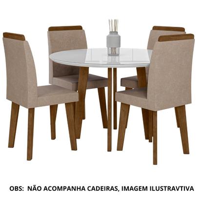 Imagem de Mesa de jantar turmalina com vidro 4lugares off white