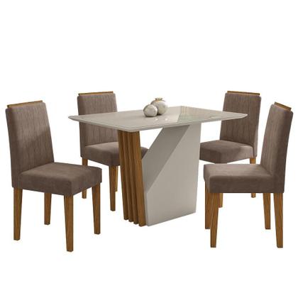 Imagem de Mesa de Jantar Veneza 120x80 com 4 Cadeiras Ana - New Ceval