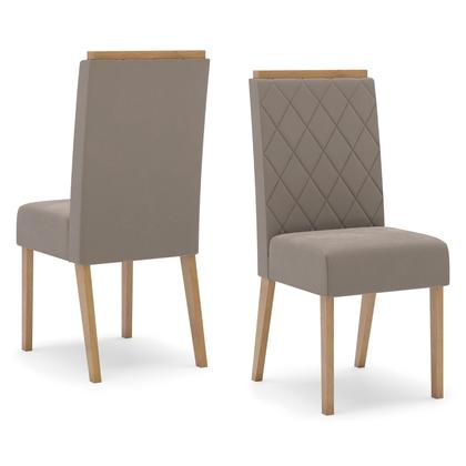 Imagem de Mesa de Jantar Vertice 160 C. Vidro 6 Cad. Nina Amendoa - Henn