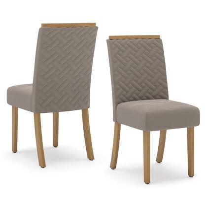 Imagem de Mesa de Jantar Vertice 180 C. Vidro 6 Cad. Malu Amendoa - Henn