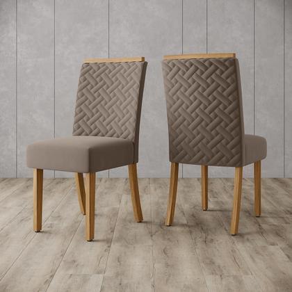 Imagem de Mesa de Jantar Vertice 180 C. Vidro 6 Cad. Malu Amendoa - Henn