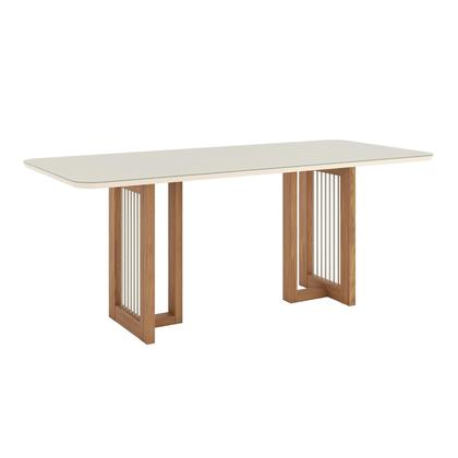 Imagem de Mesa de Jantar Yara 180 C/ Vidro Nature/Off White - Henn