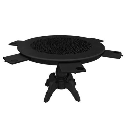 Imagem de Mesa de Jogos Carteado Montreal 6 Lugares Redonda Tampo Reversível com Gavetas e Porta Copos Preto Fosco G36 - Gran Belo