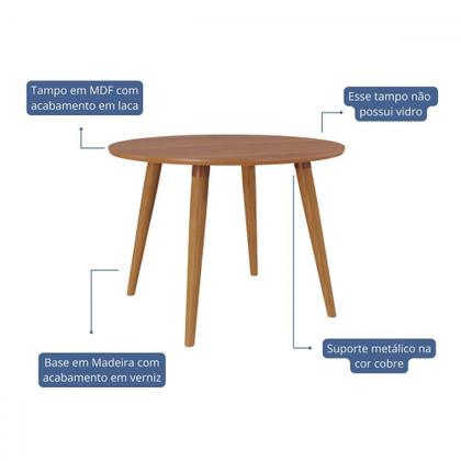 Imagem de Mesa de Madeira Dani 110 Cm Madeira/Cinamomo- Cimol