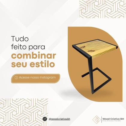 Imagem de Mesa De Madeira e estrutura de Metalon Em Estilo Industrial