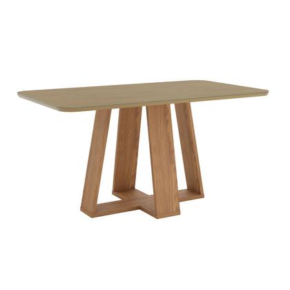 Imagem de Mesa de Madeira Lins 160 Cm com Vidro Nature - Henn
