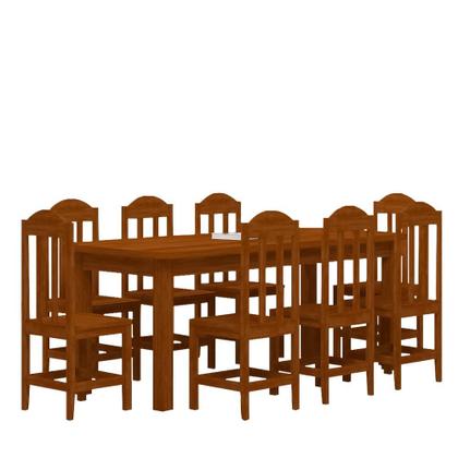 Imagem de Mesa De Madeira Maciça Com 8 Cadeiras 200 x 88 Mel Suprema Shop JM