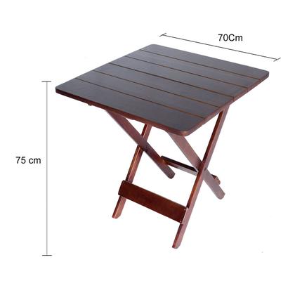 Imagem de Mesa de Madeira Maciça Dobrável 70x70cm Bar Restaurante Área com Pintura Imbuia