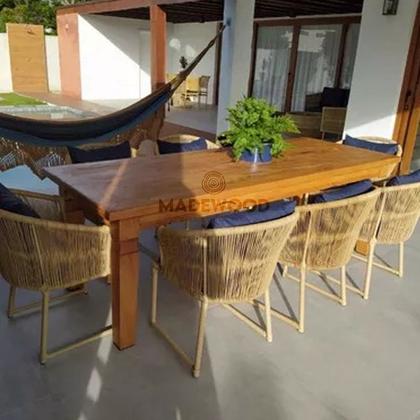 Imagem de Mesa de Madeira Maciça Rústica feita de Madeiras Nobres de Demolição (Apenas a Mesa)