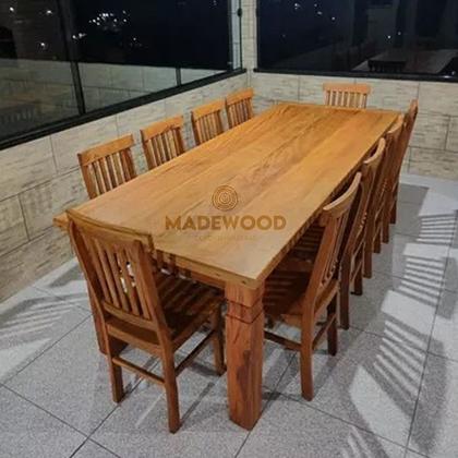 Imagem de Mesa de Madeira Maciça Rústica feita de Madeiras Nobres de Demolição (Apenas a Mesa)