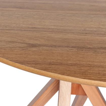 Imagem de Mesa de Madeira Redonda D90cm x A75cm Jantar Café Varanda - June