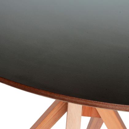 Imagem de Mesa de Madeira Redonda D90cm x A75cm Jantar Café Varanda - June