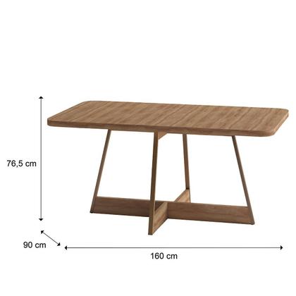 Imagem de Mesa de Madeira Retangular Copa e Cozinha 6 Lugares Portofino Carraro 76x160x90cm