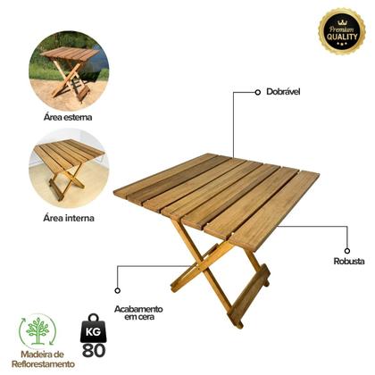 Imagem de Mesa de Madeira Rústica Dobrável - Vereda