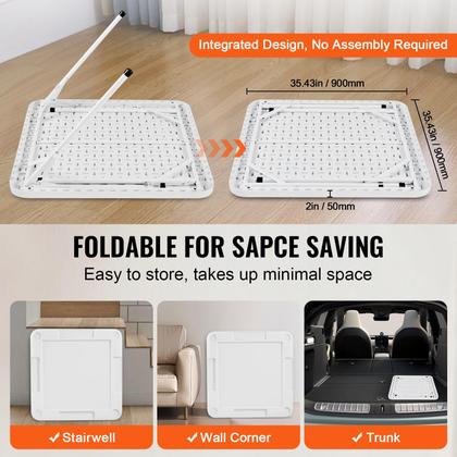 Imagem de Mesa de Mahjong VEVOR Square dobrável para 4 jogadores com porta-copos