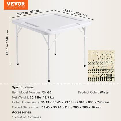 Imagem de Mesa de Mahjong VEVOR Square dobrável para 4 jogadores com porta-copos
