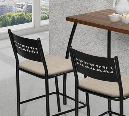 Imagem de Mesa de Parede 100x50 Apartamento Pratica Com 2 Banquetas Fit