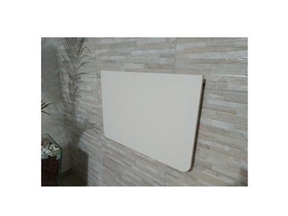 Imagem de Mesa De Parede Dobravel-100cx50l Branco Prateleiras P/COZINHA COM CANTOS ARREDONDADOS