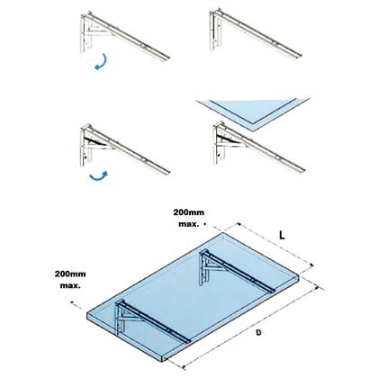 Imagem de Mesa De Parede Dobravel Supensa Com Suporte 90x45